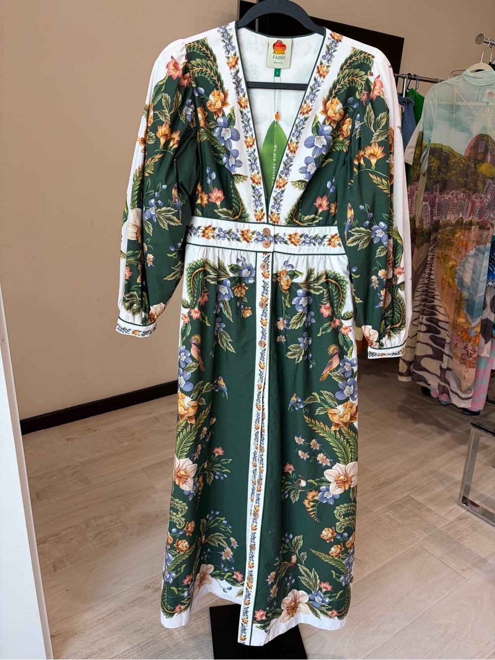Farm Rio: Green Nature V Neck Buttoned
Maxi Dress - Picture 9 of 10